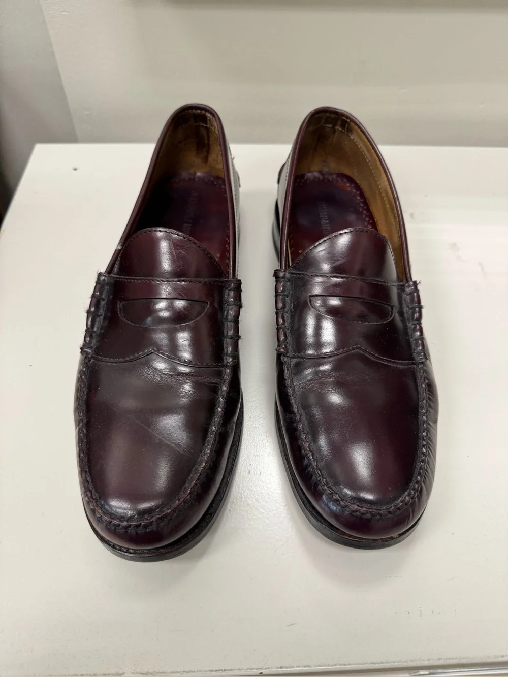Johnston & Murphy Classic Men’s Penny Loafers in Dark Burgundy